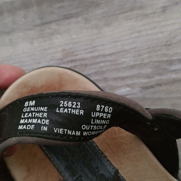 Timberland black leather velcro closure sandals  Sz 8 - Picture 6 of 8
